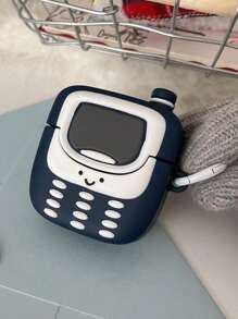 Retro 3D Lustig Vintage Festnetz-Telefon Design Schockfeste Silikon Bluetooth Kopfhörer Schutzhülle Kompatibel mit iPhone 1/2/3/4