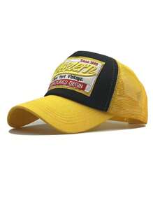 1pc Unisex Embroidered Baseball Cap, Mesh Back Snapback Hat, Sun Protection, Casual Wear For Driving, Fishing, Hiking, Cycling, Outdoor, Daily Life