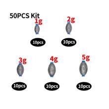 Egg Lead Fishing Weights Kit Drop Bass Weights Sinker Tackle Saltwater Casting Fishing Sinkers Set Oval Freshwater