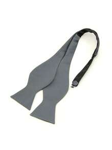 1pc Men's Polyester Solid Bow Tie, Classic Accessory For Wedding, Groom, Business Party Suit