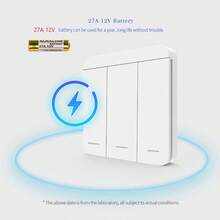 Panel de interruptor de luz inalámbrico inteligente RF433 86 10A, adecuado para el hogar, la granja, la fábrica, la oficina, el laboratorio, el supermercado y muchos otros entornos, opera de forma remota la transmisión de señal de cualquier dispositivo conectado al receptor - Blanco - Ver 6