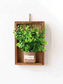 1 套壁挂雏菊花、人造桉树木框装饰、假植物悬挂装饰、粉红玫瑰盆栽、蝴蝶绿植墙面瑕疵隐藏吊坠、人造花藤蔓植物盆栽、圣诞节生日礼物、客厅卧室浴室花园家居装饰、秋季装饰、秋季