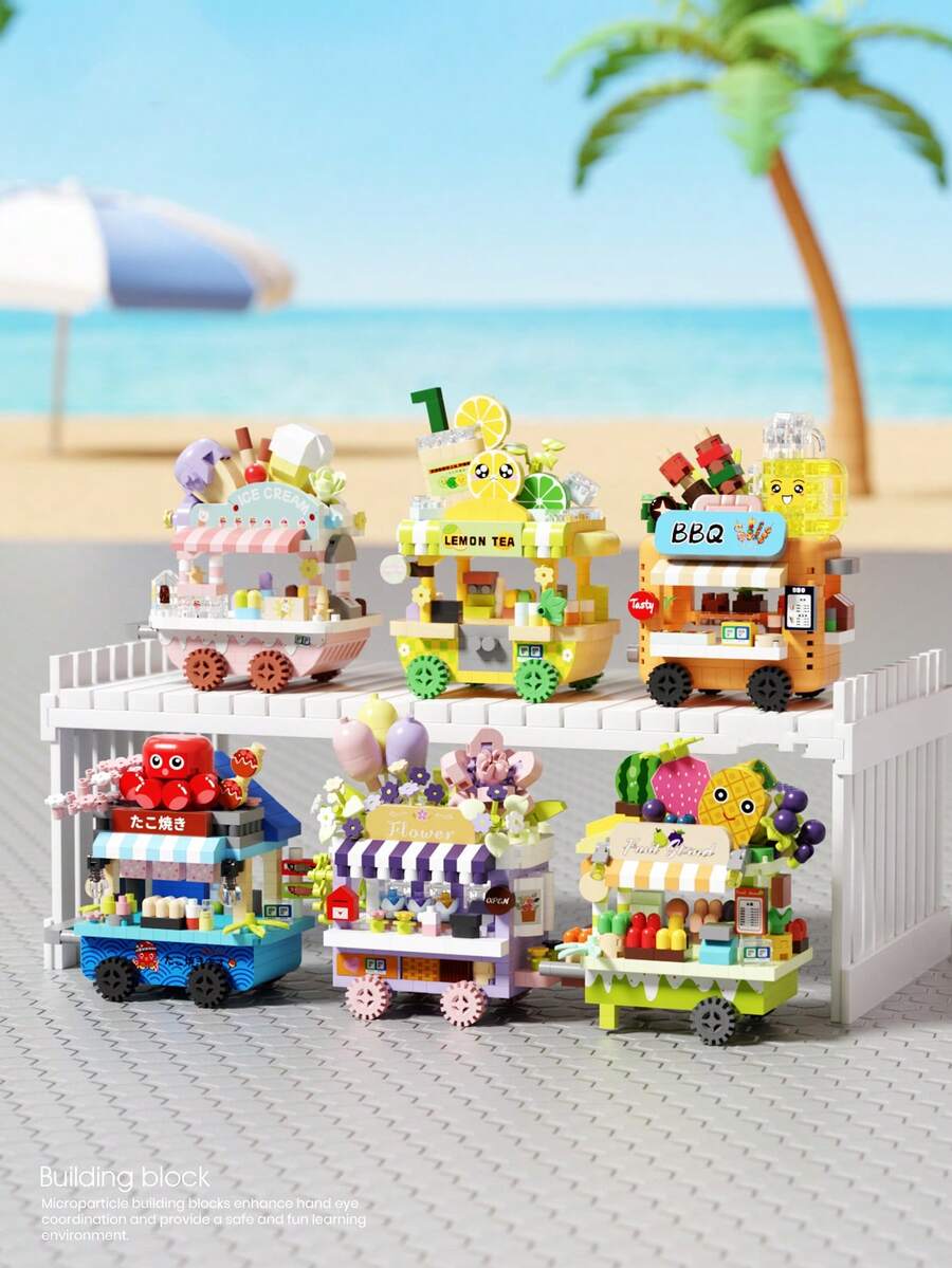 Creative DIY Miniature Food Car Street View Building Blocks Set Simulated Store Micro Particle Brick Games Assembly Toys Christmas Gifts/Birthday Gifts/New Year Gifts - K502-507 - View 1