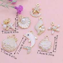 8pcs Mix Gold Color Shell Starfish Charm For Jewelry Making Necklace Earrings Bracelet Accessories DIY - Mix Starfish Shell - View 4
