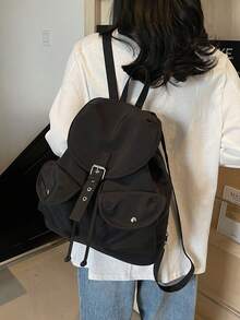 2025 New Casual Backpack, Large Capacity Fashion Multi-Function Travel Backpack, Student Backpack - Black - View 6