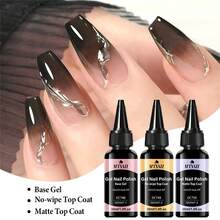 Mtssii 30ML Base Gel No Wipe Top Coat Nail Art Soak Off UV LED Matte Top Coat Nail Gel Polish Manicure Functional Gel Varnish - Multicolor - View 13