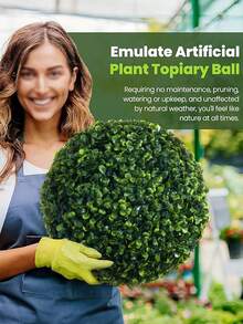 1pc Artificial Milan Grass Balls, Green Decorations, Two Choices Of Size, Artificial Plants, Easy To Remove, Easy To Care, Garden Decorations, School Dormitory Office Decorations, Outdoor Party Events Festive Birthday Party Decorations, Wedding Season, Graduation Season Decorations, Spring And Summer Decorations, Home Entrance Hotel Dining Room Living Room Bedroom Wedding Banquet Kitchen Garden Decorations - Green - View 9