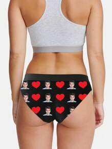 Ropa interior personalizada exclusiva con nombre y foto de mujer, fotos HD personalizadas de amor de novio, regalo del Día de San Valentín para la novia, regalo de aniversario, regalo del Día de San Valentín, regalo de pareja, regalo de cumpleaños, regalo de boda, regalo exclusivo de aniversario, 1 pieza