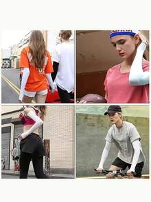 1双男女款凉爽臂套夏季防晒遮阳冰丝袖套骑行户外运动高尔夫