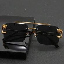 1 pereche unisex pătrat la modă fără ramă margine personalizată leopard ochelari decorativi la modă