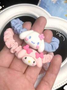 Sanrio Diadema de goma versátil con diseños de Sanrio como Hello Kitty, Pacha Dog, Culomi, Merotti, Matailhead, Sen Small Intestine, adecuada para uso diario o como regalo de fiesta festiva y decoración de fiesta