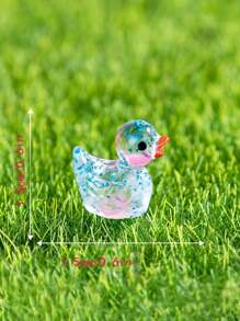 10 Stück Mini Glitzer-Enten, bunte kleine Harz-Enten, DIY Tierdeko für Zuhause; Auto-Dekoration; Aquarium; Blumentopf-Deko. Geeignet für Hof- und Gartendekoration, Geschenke, für Puppenhaus, Miniaturgarten, Aquarium-Dekoration (zufällige Farbe)