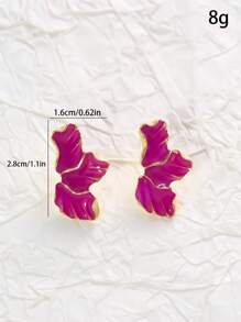 1 par de brincos pendentes com folhas decoradas, delicados e multicoloridos, adequados para uso o ano todo, adicionando vitalidade natural.