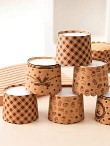 50 قطعة أكواب خبز ورقية صغيرة من الكرافت البني، بطانة ورقية للمافن والكب كيك، غير قابلة للتسرب، للاستخدام مرة واحدة بكميات كبيرة، مناسبة لحفلات الزفاف وعيد الميلاد والتخرج والحلويات