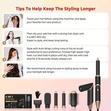 UKLISS Holiday 5-In-1 High Quality Hot Air Brush, Hair Dryer For Salon Quality Styling - Curly, Straight, Fast Drying - US A Type Plug(110-127V) - View 11
