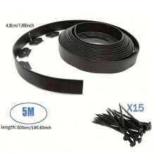 1 Packung 10m lang x 5cm breit Garteneinfassungs-Set mit 30 Stück Nägeln, modisches Outdoor-Design, L-förmiges Zurückhalteband, Rasenisolierband, verstärkt, für Rasen, Landschaftsgestaltung, Blumenbeete, Isolationsbänder, dekorative Einfassung