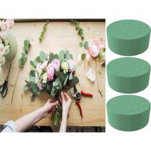 1/6/10pcs Round Flower Foam Round Flower Mud Green Floral Foam Green Circle Floral Mud, Wet Floral Foam Round Flower Arrangement Kit, For Succulent Plant, Bouquets, Home, Wedding, Party, Hotel And Florist, Christmas Valentine's Day Gifts DIY Fresh And Artificial Flower Artificial Plant Floral Arrangement Florist Foam Decoration