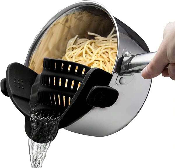 1 pieza Colador de silicona para el drenaje en la cocina del hogar, colador lateral para verduras, fideos y verter vegetales