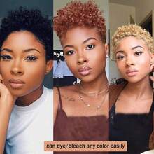 Krótkie kręcone peruki typu Pixie Cut z ludzkich włosów wstępnie wyrwane z baby hair Popularne krótkie peruki afro kręcone 4-calowe brazylijskie fale wodne Krótkie peruki z ludzkich włosów kręcone gotowe do noszenia w 3 sekundy w pełni maszynowo wykonane naturalny czarny kolor w promocji