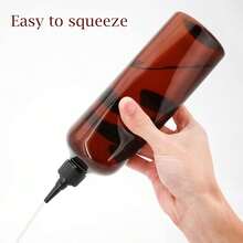 Cosywell Applicator Bottle For Hair Dye 8.5oz 2 Pack With Graduated Scale, Twist-On Top Tip Cap, Empty Plastic Color Oil Squeeze Bottles - Brown-16.9oz - View 3