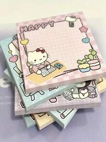 Sanrio [Paquete de 6 notas adhesivas lindas] Paquete de 6 notas adhesivas con personajes de Sanrio - Blocs de notas adhesivas cuadrados y lindos, set de artículos de papelería de oficina y hogar, útiles escolares, de vuelta a clases