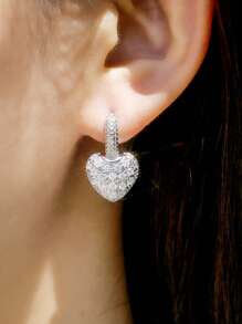 1 Pair Elegant Cubic Zirconia Drop Earrings For Women For Wedding Engagement Anniversary Jewelry Valentine's Day Gift