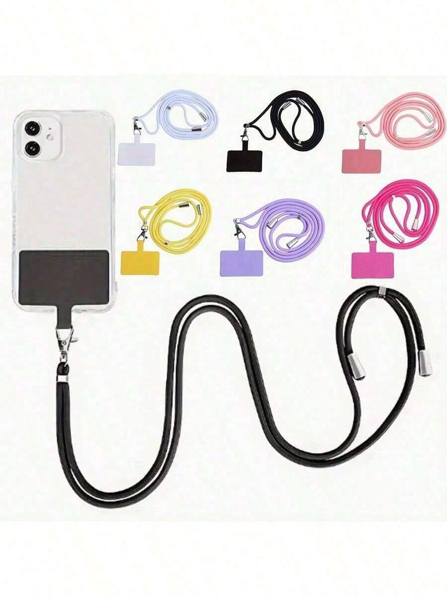 1 件多功能马卡龙可调节挂绳手机带，可拆卸，彩色颈挂手机钥匙扣绳，适用于滑雪、跑步、徒步旅行和旅行