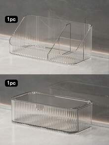 1 pieza, Caja de almacenamiento de maquillaje, Caja de almacenamiento de cosméticos transparente de material PET de lujo con múltiples compartimentos y cajones, para escritorio, baño, oficina, productos de cuidado de la piel, cosméticos y brochas de maquillaje. - Multicolor - Ver 10