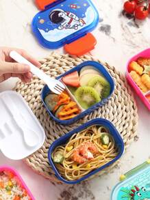 1pc Microwaveable Cartoon Sealed Lunch Box, Office Workers' Heated Lunch Box, Anti-Drop Lunch Box, Portable Lunch Box