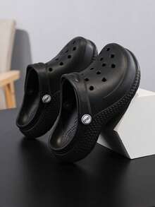 Sandalias transpirables gruesas y suaves de uso interior y exterior para niños, de estilo slip-on para el verano - Negro - Ver 3