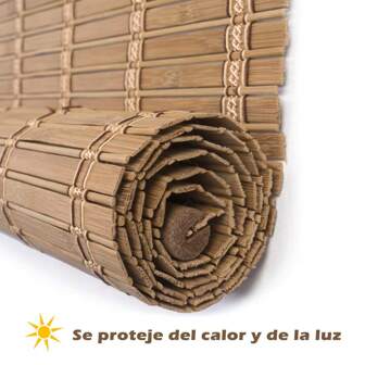 MEJORADA Cortina Persiana de Madera de Bambú Natural –Estor Enrollable Fácil de Instalar, Ideal para Ventanas y Balcones, Incluye Accesorios de Instalación,Varios Tamaños