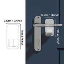 1pc Door Knob Lock, Child & Pet Proof Door Opener Blocker, No Drill Door And Drawer Protector, White Pinch Hand Guard