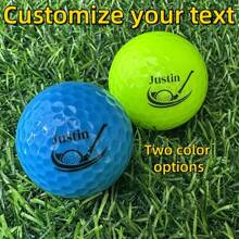 Balles de golf personnalisées, balles de golf personnalisables 3/6/9 pièces, personnalisez avec votre texte, 2 options de couleur, balles de golf haute visibilité à cœur en caoutchouc de haute qualité, cadeau inoubliable pour les golfeurs, idéal pour la Fête des Pères, remise des diplômes