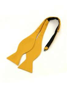 1pc Men's Polyester Solid Bow Tie, Classic Accessory For Wedding, Groom, Business Party Suit