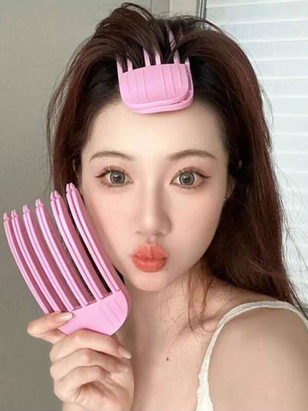 Lazy Person's High Forehead Magic Tool, Seamless Hair Clip, Wind-Shaped Comb, Hair Root Setting, Hair Clip, No Damage To Hair, High Foreheads Fluffy Clip, Bangs Magic Tool, Female High Forehead Hair Pad, Fixed Hair Clip, Lazy Person's Flat Head Magic Tool.