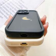 Cartoon Sun Moon Black And White Couple TPU Anti-Drop Mobile Phone Case For 16 15 14 13 12 11 PROMAX PLUS Full Soft Case Anti-Drop XS/ XR/ 7/ 8PLUS/ SE2/ SE3 Couple Simple