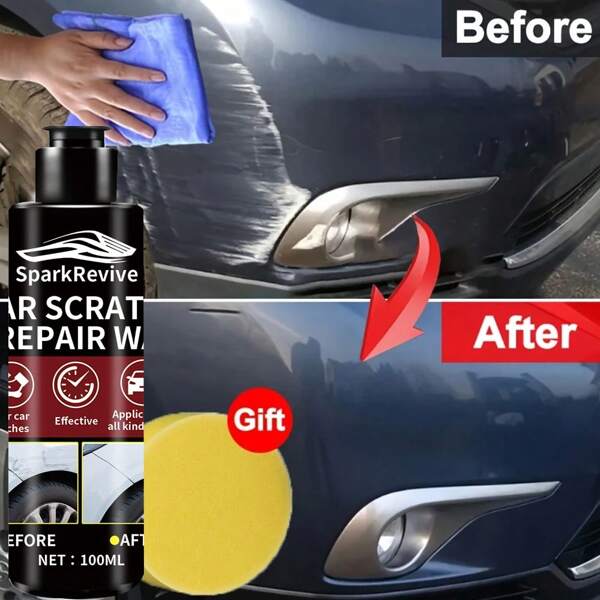 SparkRevive 100ml Cera Reparadora de Arranhões de Carro, Removedor de Arranhões na Pintura