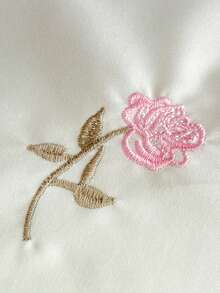 2/3件套，100%涤纶，浪漫优雅玫瑰刺绣床上用品套装，被套套装（1个被套，1/2个枕套），不含填充物 - 彩色 - 查看 4