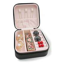 New- All Travel Jewelry Case, To Go Portable Jewelry Box, Travel Jewelry ,Portable Jewellery Storage Holder For Rings Earrings Necklace, Gifts For Girls Women -Black - A1 - Black - 查看 6