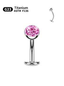 14G ASTM F136 Titanium Belly Button Rings For Women Floating Belly Rings Flat Back Belly Piercing Convex Base 5mm CZ Navel Rings Curved Barbell Internally Threaded Navel Belly Piercing Jewelry - Multicolor - View 16