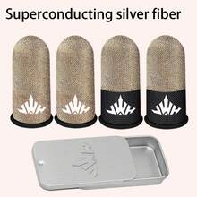 专业防汗纯银纤维游戏指套带金属盒，高密度超导纤维指套，适用于手游配件 - 彩色 - 查看 10