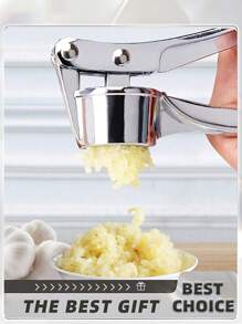 1 Stück Edelstahl Knoblauchpresse, manuelle Knoblauch- und Ingwer-Mühle, Küchenzubehör, rostfrei und sicher, einfach zu bedienen und zu reinigen, Obst- und Gemüseutensilien, Küchenartikel, unverzichtbare Haushaltsartikel, kreative Küchenhelfer