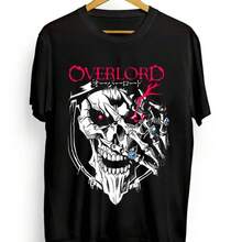 Overlord Ainz T-Shirt Ooal Gown Albedo Skull Anime Manga Gifts Shirt All Size Clothing T-Shirt For Men's And Women's Cotton - màu đen - Xem 1