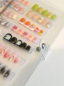 Portfólio de Arte de Unhas Transparente, Álbum de Exibição de Design de Unhas, Organizador de Unhas Postiças, Livro de Armazenamento de Unhas, Tamanho A5/A6