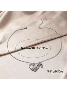 1pc Women Charm Angel Wings Logo Crystal Pendant Necklace