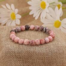 Vibe Green Jade Bracelet - Healing Wealth Bracelet - Jade Beaded Bracelet Women Men - Bring Good Luck Prosperity And Emotional Balance - Adjustable Size - 粉紅斑馬碧玉 - 查看 7