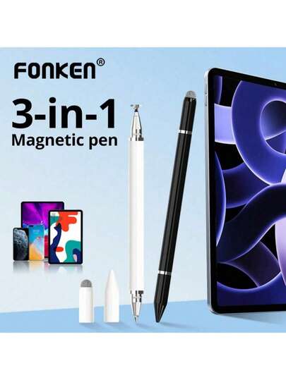 Magnetic Adsorption 3-In-1 Universal Stylus | Drawing Capacitive Touch Pen | Suitable For Android Compatible With IPad Tablet Computer Smart Phone Gifts For Mother, Family, Friends, Kids, Birthday, Holiday