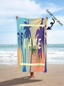 SEPTEVAGUS 1 件定制沙滩巾，带有个性化名字 - 个性化文字沙滩巾超大速干吸水泳池/沙滩巾，适合夏季度假，送给她/他、情侣、家庭的礼物 - 非常适合生日/婚礼/母亲节/周年纪念日旅行必需品旅行配件海滩必需品，度假氛围