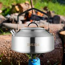Camping Kettle SUS304 Stainless Steel, Outdoor Tea Pot With Handle, Large Capacity Water Boiler Portable Coffee Maker For Backpacking Picnic Hiking Outdoor Activities - 1 - View 5