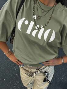 The New Spring And Summer Women's Printed Pattern Daily Casual Round-Neck Grass Green Short-Sleeved T-Shirt Is Fashionable And Elegant, With A Touch Of Vacation Charm. It Is Your Daily Necessity And Holiday Top